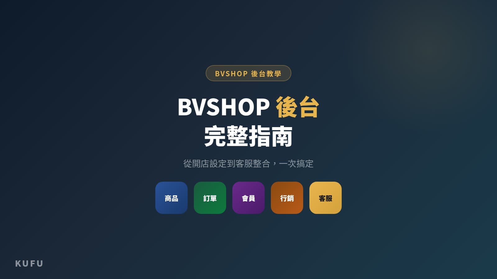 BVSHOP 後台完整指南：從開店設定到客服整合的實戰教學